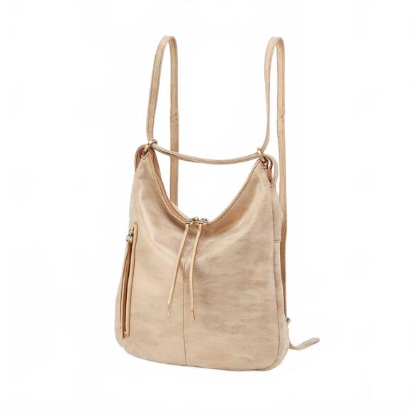 NEW HOBO merrin convertible backpack in gold leaf